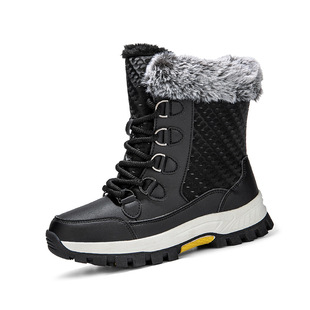 Snow Boots Men's New Winter fleece-lined Thickened Cold-proof Warm Lightweight Women's Outdoor Stepping All-match Non-slip Snow Boots