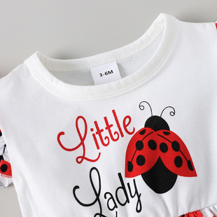 Foreign Trade Explosions Summer Girls Round Neck Flying Sleeve Cute Fashion Printed dress