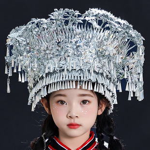 Guangxi March 3 Zhuang Nationality Headwear Minority Costume Headwear Boys and Girls Miao Nationality Yao Nationality Tujia Nationality Hat