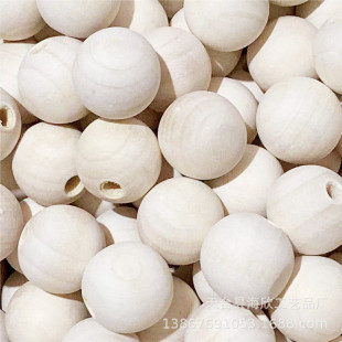 Factory wholesale Lotus wood beads 18MM Hemu half hole ball 20MM non-hole wooden beads DIY jewelry accessories