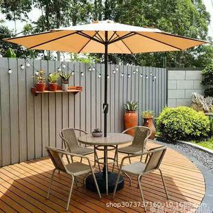 Outdoor Table and Chair Combination Courtyard Outdoor Iron Leisure Balcony Open-air Terrace Milk Tea Outdoor Dining Table Garden Table and Chairs