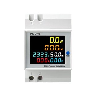Guide rail smart meter single-phase household electricity meter power digital display voltage current frequency factor meter D52-2066