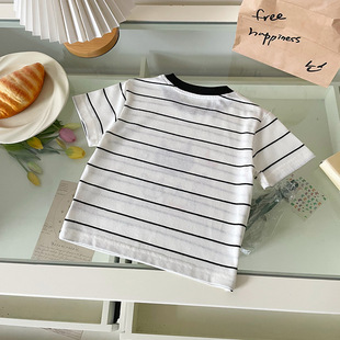 [in stock] XY251371 children's short sleeve 2025 summer new children's western style cartoon leisure loose strip