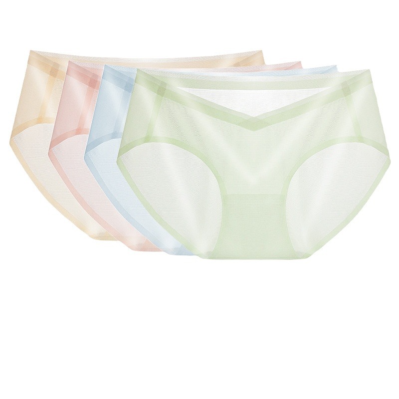 Mid-waisted, 100% cotton crotch, seamless, suitable for pregnant women, early to mid-term, summer use, thin, plus size, pure cotton crotch.