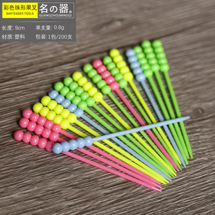 Fruit Fork suit Creative Disposable Fruit Fork Household Small Fork Plastic Fruit Sign Fruit Insert Transparent Triangle Fork