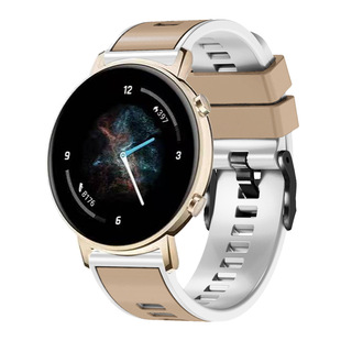Применимо Huawei Часы watch GT Runner Xiaomi Samsung с плоским узором двухцветный силикон заменяет случайный ремешок