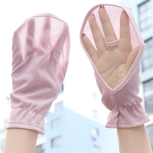 Summer driving sunscreen gloves outdoor riding loose anti-ultraviolet non-slip breathable short gloves manufacturers wholesale