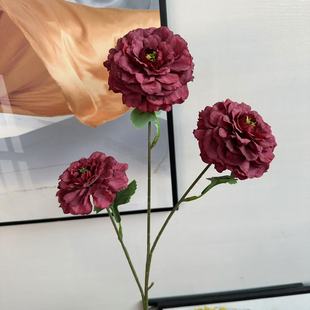 Simulation 3 dragon carp peony simulation flower wedding peony bouquet decoration space landscaping design shooting channel wholesale