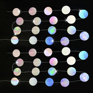 Cross-border Magic Silver Round Pieces Sewing Flower Flag Birthday Party Hanging Ornaments Background Arrangement Supplies Round Hanging Hanging Ornaments