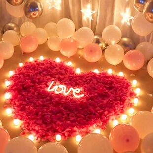 Valentine's Day Proposal Confession Simulation Rose Fake Petal Wedding Room Creative Decoration Tanabata Romantic Hotel Layout
