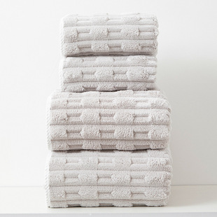 Wholesale cross-border new products wash face bath slub velvet towel bath towel dry hair cap soft absorbent household towel suit