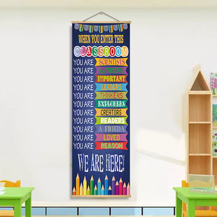 English Classroom Wall Hanging Cloth International Class Arrangement Hanging Poster English Teaching and Training School Decoration Culture Wall Mural