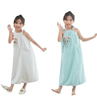 Children Can Wear Bath Towels, Summer Ever-changing Bathrobes, Girls' Bathrobes, Kidsren's Bathing Skirts, Absorbent, Quick-drying, Cute, Middle-aged and Older Kidsren