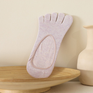 Finger socks female cotton summer thin solid color invisible socks sweat absorbent and deodorant toe socks Amazon supplier