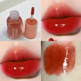 HERORANGE ~ Yue Guang Ying Glaze Mirror Lip Glaze Lasting Water Gloss Doodle Lip Moisturizing Student Cheap Lip Gloss