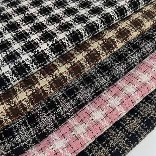 Новый стиль Chanel Style Ткань Тканый плед Шерстяная модная ткань Яркий Шелковый твид в наличии Оптовая продажа