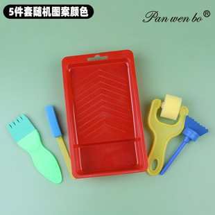 Combination Children Sponge Brush suit Round Seal Brush Handmade DIY Early Education Kindergarten Graffiti Tool Brush