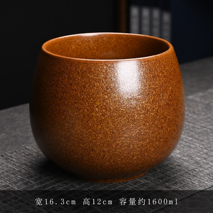 Tea Dregs Tank Tea Wash Household Tea Wash Tea Bowl with Lid Retro Built Water Bowl Type Tea Dregs Bucket Water Meng Da-size Cup Washed Pottery