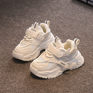 Children's sneaker black 2024 autumn and winter cotton shoes boys and girls shoes baby father shoes spring and autumn