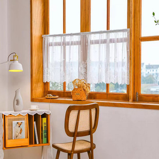Source manufacturers white dream lace curtain fabric warp knitting yarn curtain foreign trade cross-border curtain cabinet curtain finished product wholesale