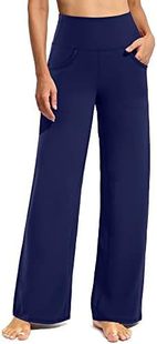 Promover Wide Leg Pants Woman Yoga Pants with Pockets Stretc