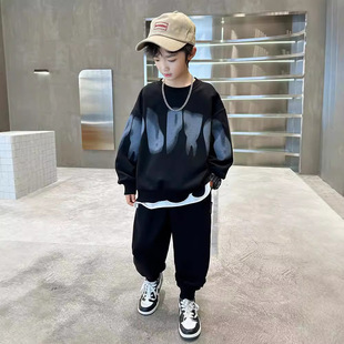 Children's Wear Boys' Spring Wear suit 2024 New Middle and Large Children's Spring and Autumn Boys Sports Spring Handsome Western Style Fashion