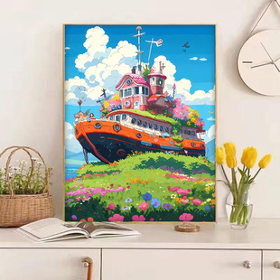 Цифровая масляная живопись diy ручной работы масляная роспись раскраска на день рождения подарок бабочка рисованной акриловая декоративная роспись оптом киоск