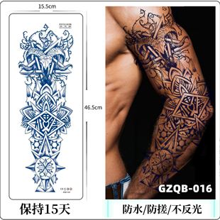Cross-border herbal tattoo stickers big flower arm juice semi-permanent net red imitation tattoo waterproof tattoo stickers in stock wholesale