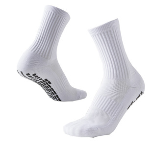 Cross-border Amazon solid color non-slip football socks dispensing shock-absorbing wear-resistant socks towel bottom sports socks men's breathable