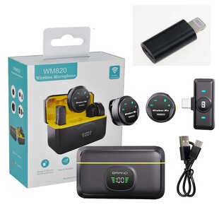 Cross-border explosions magnetic suction wireless collar clip microphone one drag two with charging warehouse radio noise reduction live short video