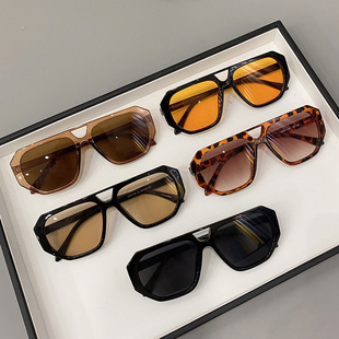 Sunglasses Women's Summer Round Face Anti-UV Men's 2024 New Driving Sunglasses Gm Internet-famous Glasses Vintage 97166