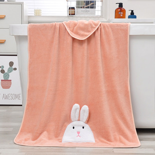 2023 New High Quality Embroidered Big Rabbit Towel Coral Fleece Beach Towel Quick Drying Soft Absorbent Gift Towel