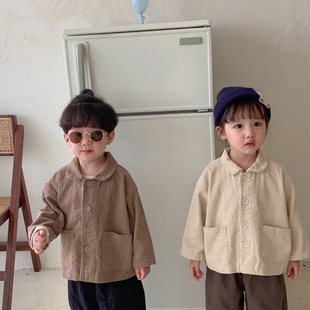 Children's Coat Corduroy Boys Autumn 2024 New Spring and Autumn Korean Girls' Jacket Stylisch Baby Jacket