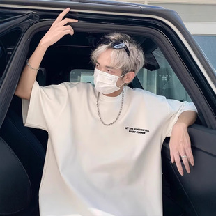 New Short-sleeved T-shirt Men's 2025 Summer Korean-style Fashionable Half-sleeved Top Hong Kong-style Loose Casual Trendy Brand T-shirt for Men