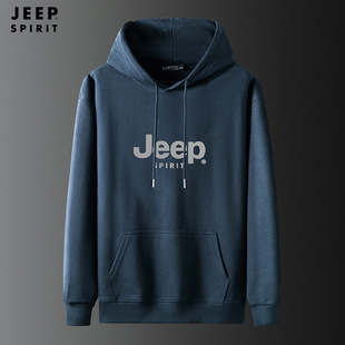 JEEPSPIRIT свитер с капюшоном мужской 2024 весеннее новое пальто мужской повседневный свободный плюс размер топ с принтом