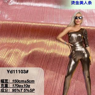 Gilded Beauty Strip Craft Fabric Full Edition Silver Hot Dancing Clothes Women's T-Shirt European and American Gold and Silver Silk Dress Cloth
