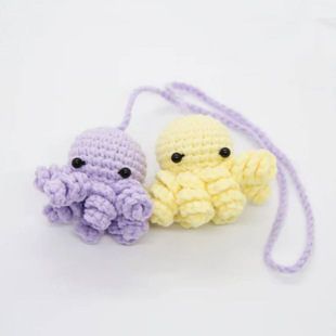 2024 Amazon cross-border handmade knitted cute octopus pendant Car Rearview Mirror ornaments finished wholesale