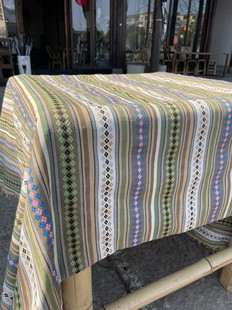 Yunnan ethnic fabric Lijiang ethnic curtain decorative tablecloth linen fabric sofa cover pillow