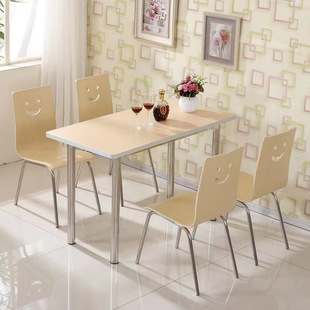 KFC dining table and chair combination snack bar fast food table and chair noodle shop canteen staff factory restaurant stainless steel dining table
