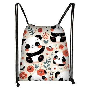 Cross-border New Kung Fu Panda Trendy Children's Bundle Pocket Student Large Capacity Storage Bag High Color Value Drawstring Bag