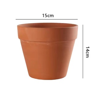 Breathable Absorbent Red Clay Flower Pot Succulent Plant Potted Simple Garden Ceramic Flower Pot with Tray