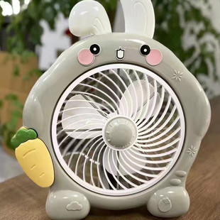 Cartoon Desktop Bass Small Mini Electric Fan Big Wind Household Cute Student Turret Fan Office Small Fan