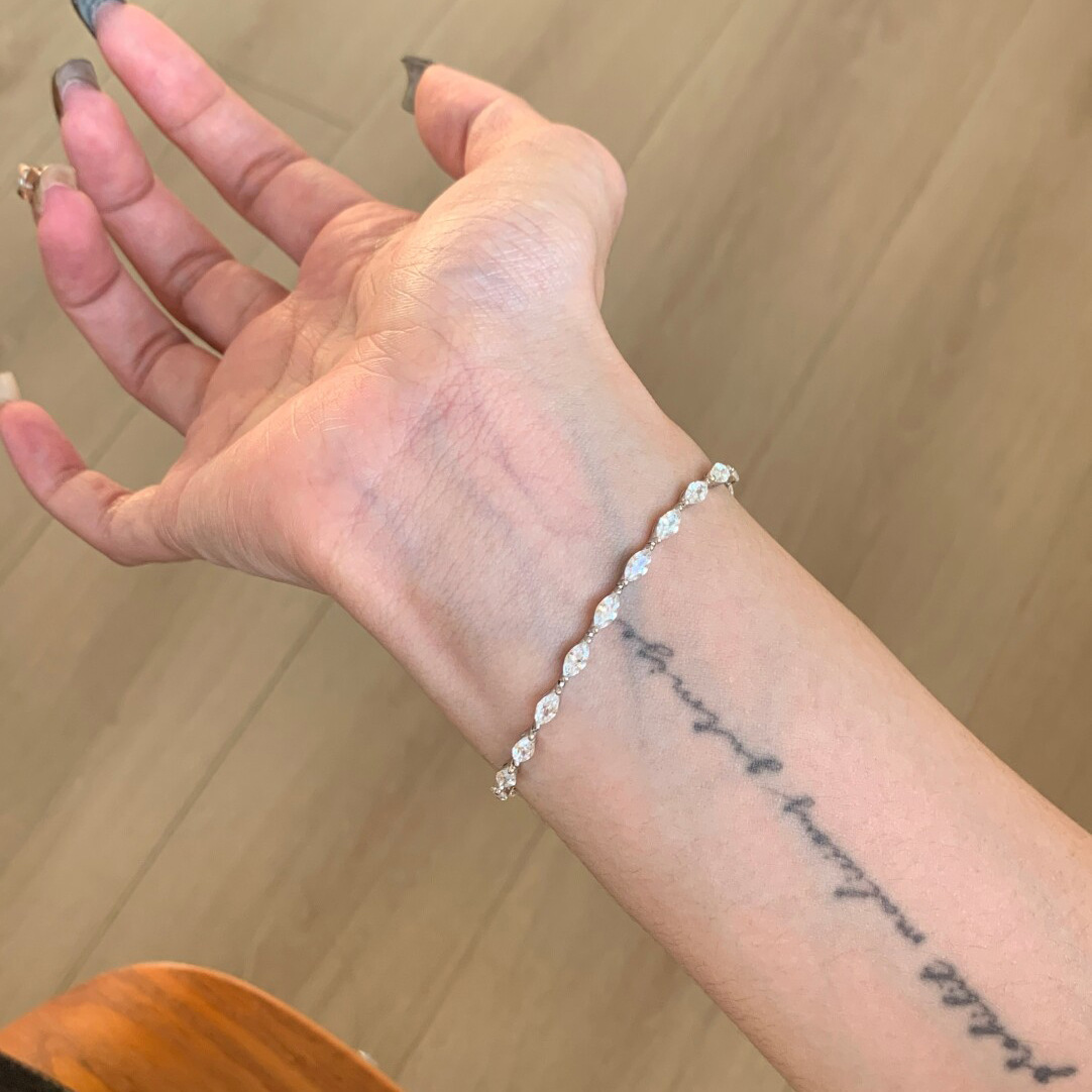 S925纯银马眼钻手链女款中古风轻奢高级感小众设计手环小红书爆款