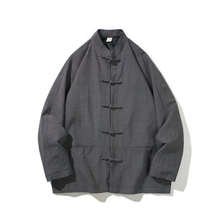 Chinese style men's clothing retro spring and autumn plate buckle Hanfu Chinese style plus size Tang suit youth Jushi suit Zen coat retro
