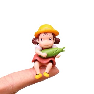 Cute Japanese Animation Surrounding Corn Little Girl Hand-made Model Black Coal Ball Elf Moss Micro Landscape Ornaments