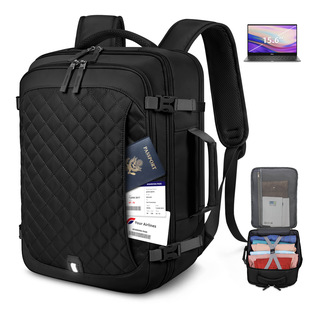 NUBILY_9A092 Backpack Women's Computer Bag Large Capacity USB Interface Business Travel 15.6 Inch