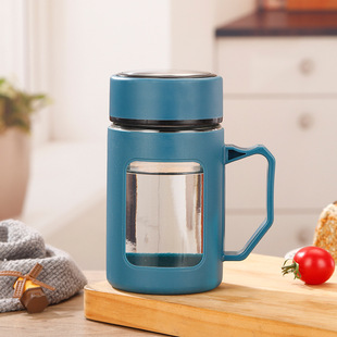 Creative handle business cup tea cup with tea strainer glass plastic glass cup gift water cup advertising Cup one-piece delivery