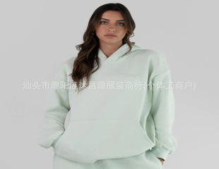 Solid Color Hooded Sweatshirt European and American New Fashion Cross-border Casual All-match American Fashion Men's and Women's Coat Clothing