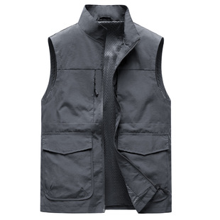 8870 men's clothing a generation of spring and autumn new 2022 mesh printed vest men's casual zipper vest in stock