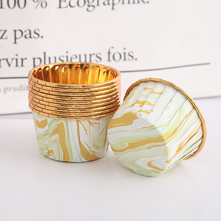 50 Pack Disposable Thickened Gold and Silver Cake Paper Cup High Temperature Resistant Baking Cup Baking Oil Paper Cup